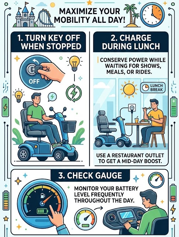 ECV Battery Charging Tips for Long Orlando Park Days
